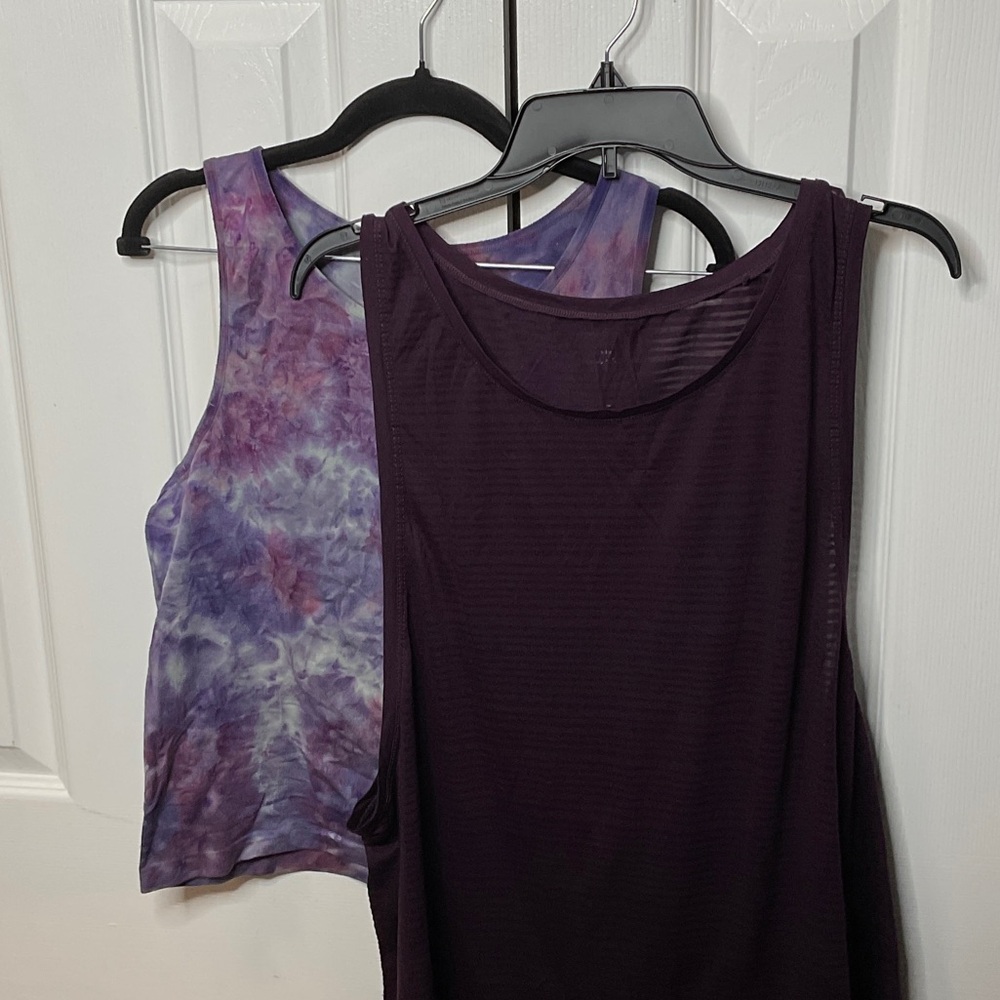 Tangerine Sheer Purple muscle shirt and Tie-Dye Tank Top set, Size XXL